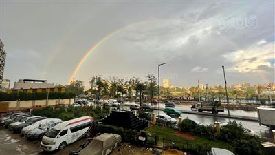 قوس قزح يزين سماء محافظتي القاهرة والإسكندرية|صور 