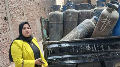 ضبط مخزن أسطوانات غاز غير مرخص بالجيزة (صور)