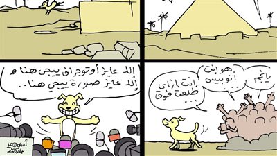 كلب الأهرامات في كاريكاتير فيتو