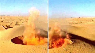 البعض ربطها باقتراب يوم القيامة، ظهور نار تتصاعد من رمال الصحراء تثير المخاوف (فيديو) 