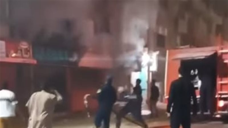 حريق بمحل بقالة ببندر