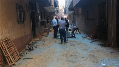 تطوير شامل لحي الطالبية بتركيب بلاط الإنترلوك بالشوارع (صور)