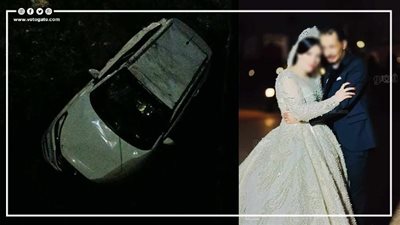 اتكتب لهم عمر جديد، سقوط سيارة زفة بعروسين أثناء عودتهما من الكوافير بالشرقية (صور)