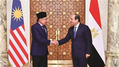 توافق مصري ماليزي على إحلال السلام والأمن بالشرق الأوسط وإقامة دولة فلسطين المستقلة