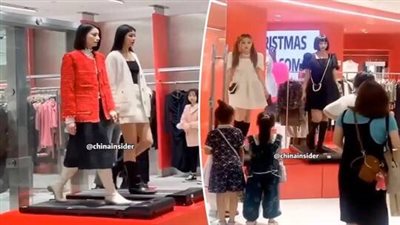 الصين تصمم دمى بشرية يمكنها عرض الملابس على منصة متحركة (فيديو)