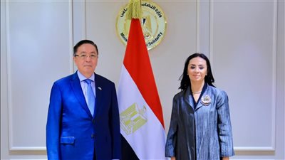 وزيرة التضامن وسفير كازاخستان يبحثان التعاون في مجال الحماية الاجتماعية