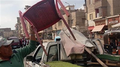 رفع الإشغالات بمنيا القمح في الشرقية 