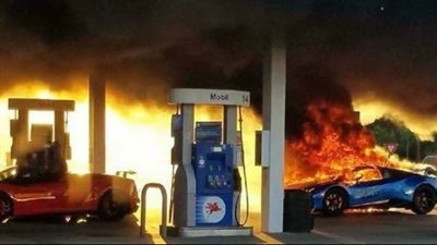 السيطرة على حريق محطة وقود اللبيني بـالهرم