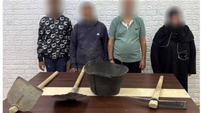 ضبط سيدة و3 عمال أثناء التنقيب عن الآثار بالخليفة