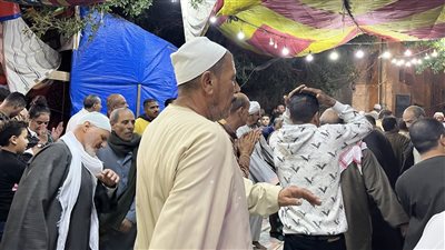 حلقات ذكر وإنشاد، توافد آلاف المواطنين على الليلة الختامية لمولد أبو الريش بالبحيرة (فيديو وصور)
