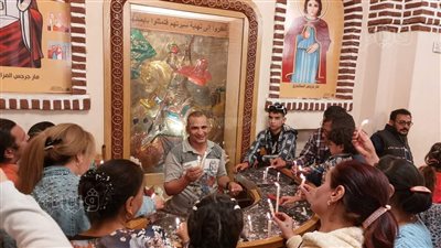 بالشموع، استمرار الاحتفالات لليوم الخامس بدير مار جرجس بالرزيقات غرب الأقصر (صور)