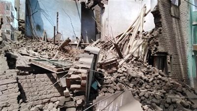 انهيار منزل خالي من السكان في دكرنس بالدقهلية 
