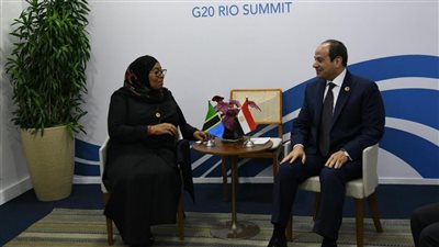 السيسي ورئيسة تنزانيا يبحثان تعزيز التعاون في المجالات الاقتصادية والتجارية