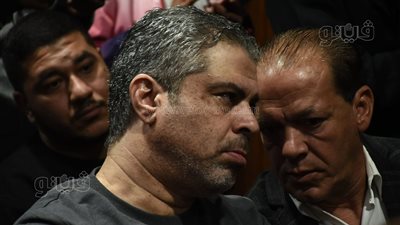 معتمد جمال مدرب الزمالك السابق والمطرب شيكو يساندان سعد الصغير في جلسة المحاكمة (صور)