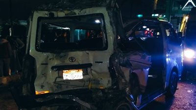 ارتفاع ضحايا حادث تصادم طريق القاهرة الإسكندرية الصحراوي لـ حالتي وفاة و 13 مصابا (صور)