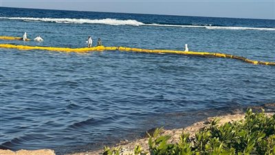 البيئة تعلن الاحتواء الكامل للتسرب النفطي المحيط بسفينة الشحن بالبحر الأحمر (صور)