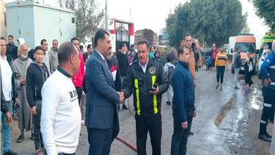 نائب محافظ الغربية يتفقد موقع حريق مصنع الغزل والنسيج (صور)