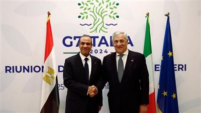  وزير الخارجية يبحث مع نظيره الإيطالي زيادة التبادل التجاري وتفعيل مجلس الأعمال 