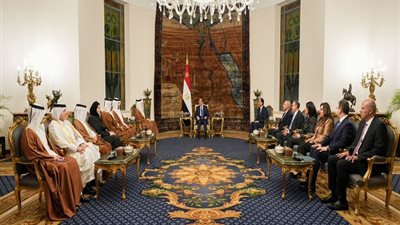 السيسي يستقبل رئيس وزراء قطر.. يستعرضان الجهود المشتركة الرامية لوقف إطلاق النار في غزة وإطلاق سراح الرهائن.. ويؤكدان أهمية تضافر الجهود لدعم الشعب الفلسطيني والحفاظ على حقوقه المشروعة 