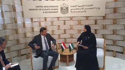 علاء فاروق يبحث مع وزيرة التغيرات المناخية الإماراتية التعاون في الاستثمار الزراعي 