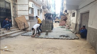 تحول جذري في شوارع الحوامدية، أعمال رصف وتطوير بمنطقة العزبة الشرقية (صور)