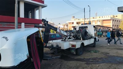 حملة مرورية لضبط المركبات المخالفة بشوارع السنطة في الغربية (صور)