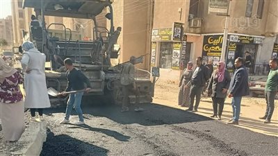 رصف امتداد شارع بورسعيد بمدينة السنطة في الغربية (صور)