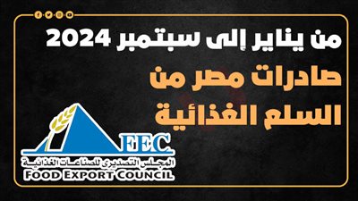صادرات مصر من السلع الغذائية من يناير إلى سبتمبر 2024 (إنفوجراف)