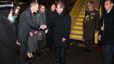  لحظة وصول السيسي إلى الدنمارك (صور)