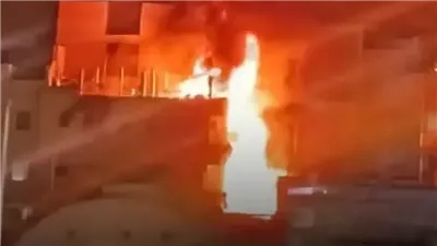 إصابة 6 أشخاص بينهم ضابط ومعاون شرطة في حريق عمارتين بأسوان وإجراء عاجل من المحافظ