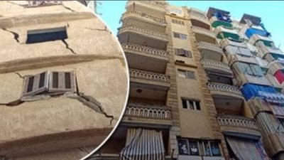 معاينة عدد من العقارات الآيلة للسقوط بالإسكندرية.. تصدعات بمسجد و3 عقارات