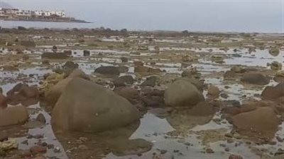 تراجع مفاجئ في مياه البحر الأحمر بدهب يثير المخاوف، وقلق من حدوث تسونامي (فيديو) 