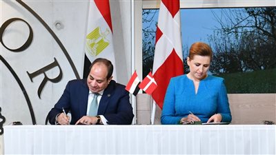 نتائج لقاء السيسي ورئيسة وزراء الدنمارك والتوقيع على إعلان الشراكة الاستراتيجية (صور)