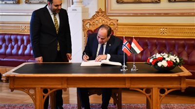 6 صور ترصد تفاصيل زيارة الرئيس السيسي للبرلمان النرويجي