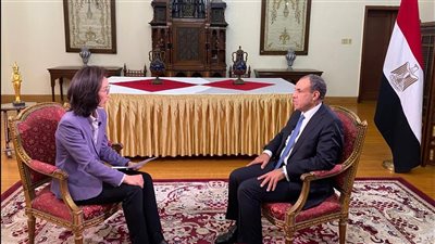 وزير الخارجية يعقد لقاءً إعلاميًا مع شبكة تليفزيون الصين الدولية 