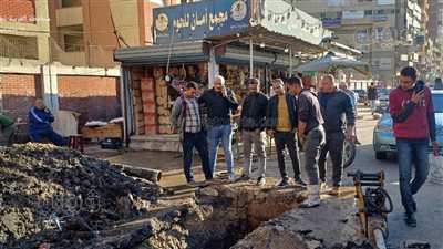 عودة مياه الشرب لمنطقة سبرباي في طنطا بعد إصلاح كسر مفاجئ