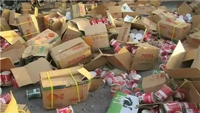  ضبط 15 طن مواد غذائية مجهولة المصدر بالزقازيق 