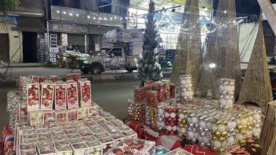  تبدأ من 100 جنيه، أسعار شجر الكريسماس بشبرا مصر (فيديو)