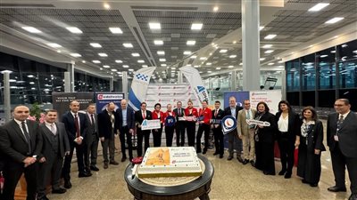 مطار سفنكس الدولي يستقبل أولي رحلات شركة edelweiss السويسرية