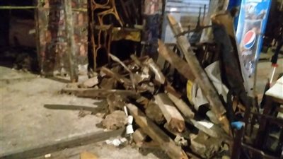 انهيار أجزاء من عقار على كورنيش الإسكندرية بسبب موجة الطقس السيء