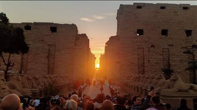 أقصر نهار وأطول ليل في السنة، تعامد الشمس على معابد الكرنك بـ الأقصر (فيديو)