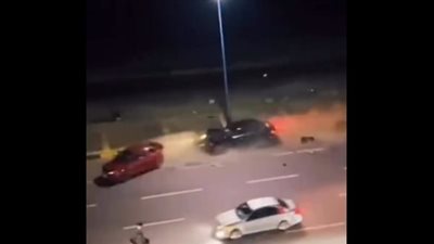 تصادم 3 سيارات بشدة يثير المخاوف، لحظة وقوع حادث الشاطبي (فيديو) 