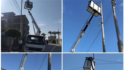 رئيس مدينة ديرب نجم يتابع جهود حملات النظافة وإصلاح أعمدة الإنارة