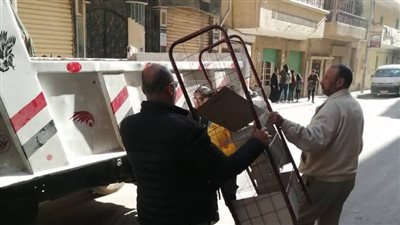 رفع 374 حالة إشغال بطريق ثابت ومتحرك بدمنهور