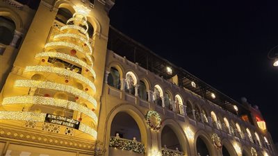 الكوربة والشيخ زايد تتزينان بألوان الكريسماس، أجواء احتفالية ساحرة تجذب الأسر والشباب (فيديو وصور)