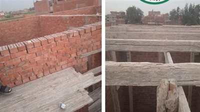 فك شدة خشبية والتصدي لبناء مخالف في الشرقية 