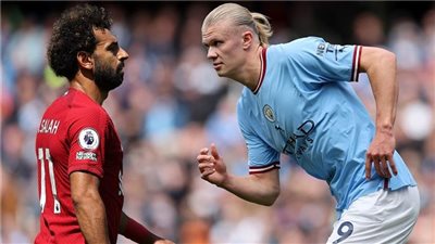 تطورات الصراع بين محمد صلاح وهالاند على لقب هداف الدوري الإنجليزي 