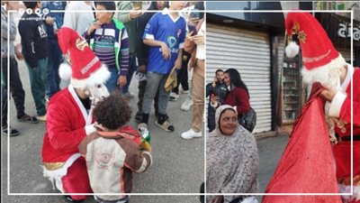 بابا نويل الصعيد يرسم البسمة على وجوه المرضى بالمستشفيات والمارة بشوارع قنا (فيديو وصور)