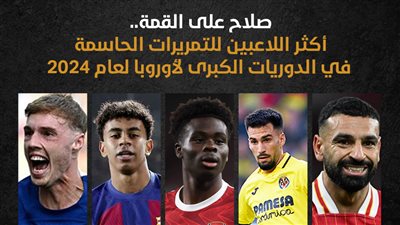 صلاح على القمة.. أكثر اللاعبين للتمريرات الحاسمة في الدوريات الكبرى لأوروبا لعام 2024 (إنفوجراف)