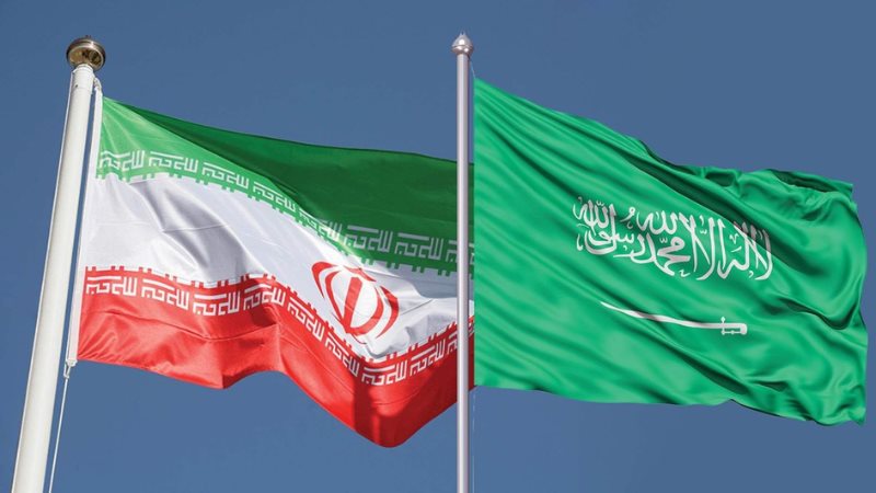 علم ايران والسعودية،